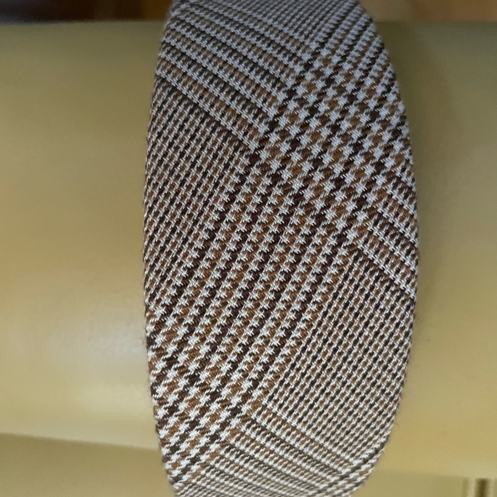 Brown and White Houndstooth Headband